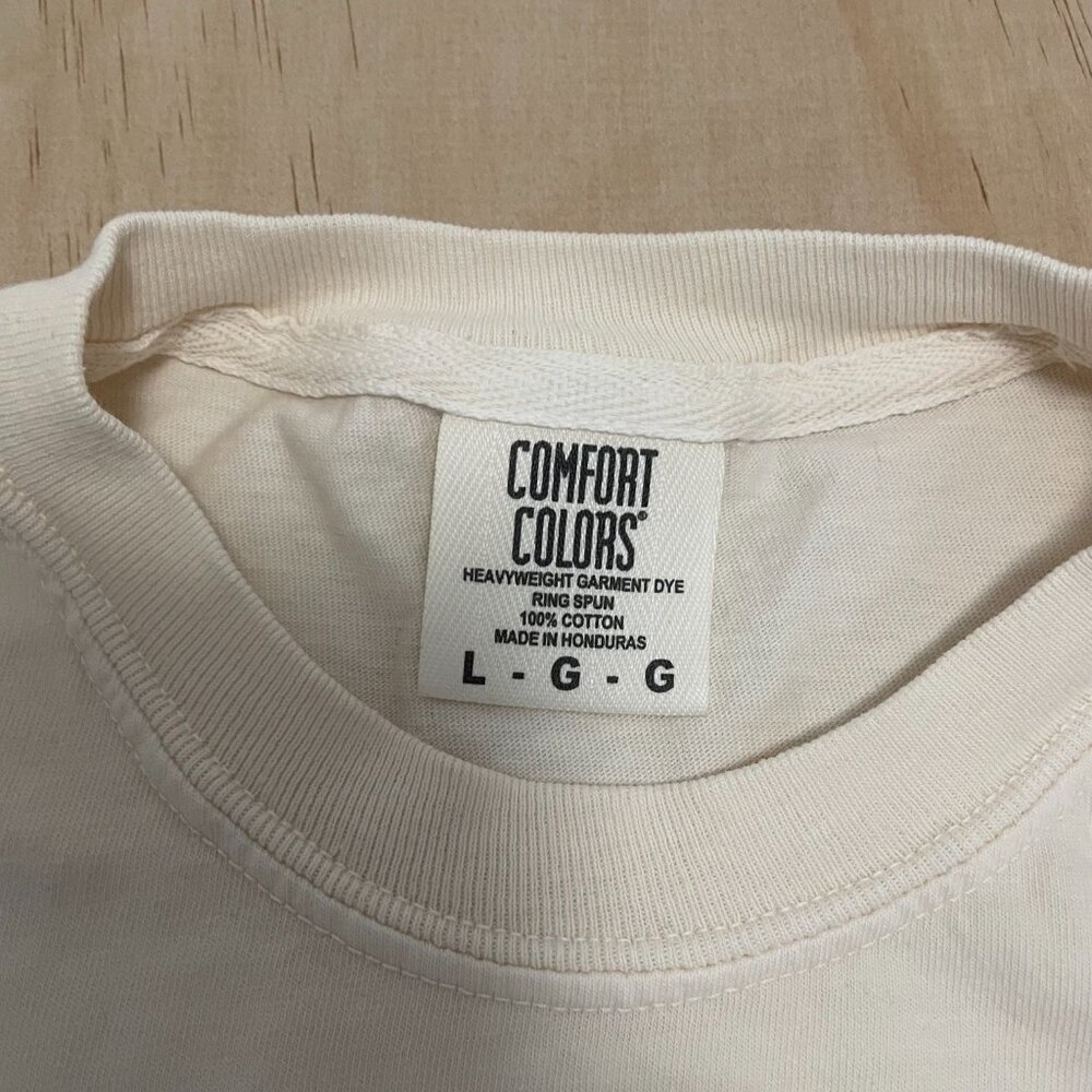 Sardines Social Club Peniche Men's Large Cream Short Sleeve T-Shirt - Picture 3 of 4